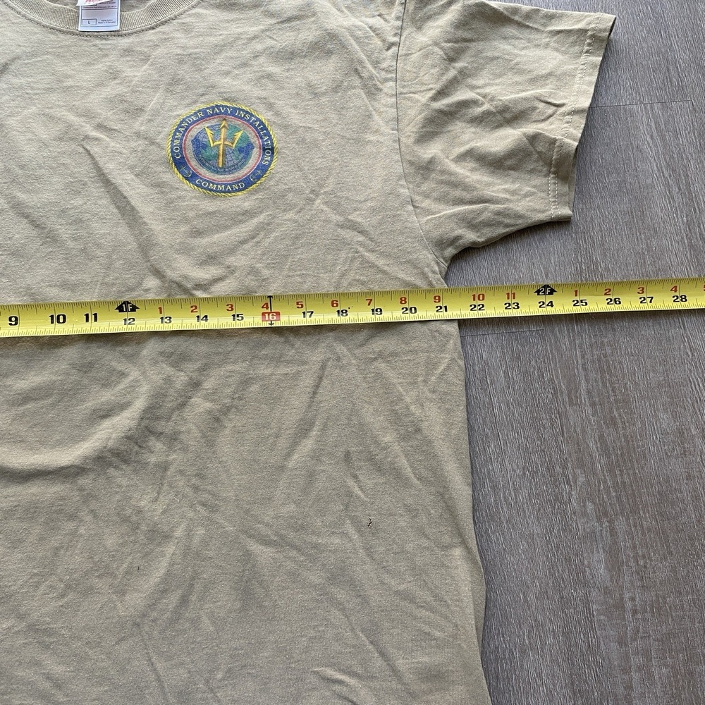 Vintage y2k Military Operation Iraqi Brown Sand T-Shirt Navy Installation Size L - Picture 8 of 8